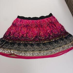 Roz & Ali Skirt Women's XL Multicolor A-Line Midi Elastic Waist Pull-On Skirt